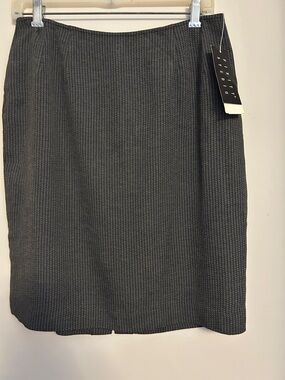 Infinity Studio grey striped  lined rayon/wool back zip skirt new w/tags size 10